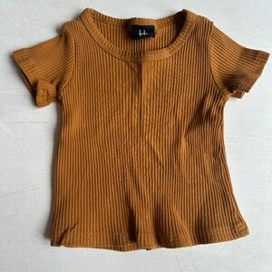 Forever French Gold Ribbed Short Sleeve Tee